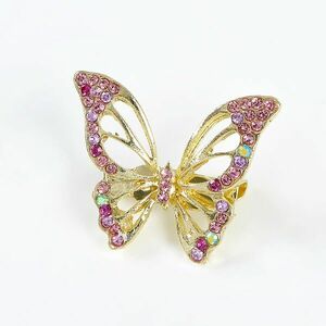 Brosa martisor fluture cu pietre roz imagine