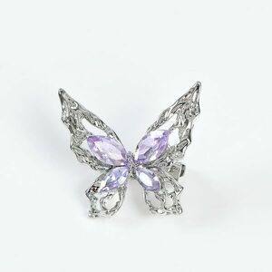 Brosa martisor fluture argintiu cu lila imagine