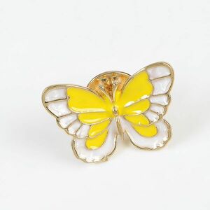 Brosa martisor fluture galben cu alb imagine