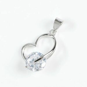 Pandantiv din argint inima cu piatra zirconica imagine