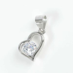 Pandantiv inima din argint cu piatra zirconica imagine
