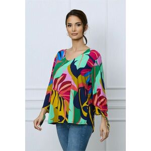 Bluza Dima cu imprimeu tropical multicolor imagine