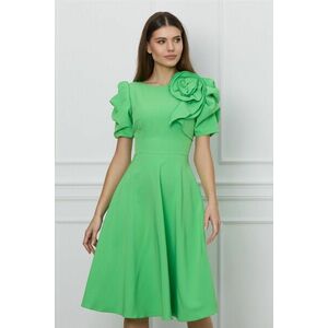 Rochie eleganta, de culoare verde, fara maneci imagine