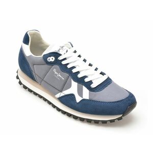 Pantofi sport PEPE JEANS bleumarin, BRIT-ON PRINT, din material textil imagine