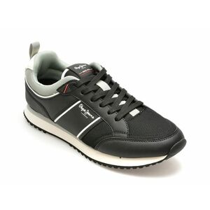 Pantofi sport PEPE JEANS negri, DUBLIN BRAND, din piele ecologica imagine
