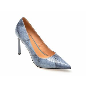 Pantofi eleganti EPICA albastri, S61, din piele naturala lacuita imagine