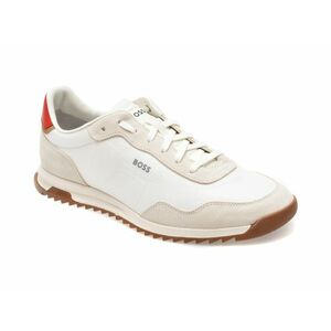 Pantofi sport BOSS albi, 7276, din material textil si piele intoarsa imagine