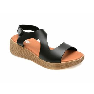Sandale casual IMAGE negre, DUSAMBE, din piele naturala imagine
