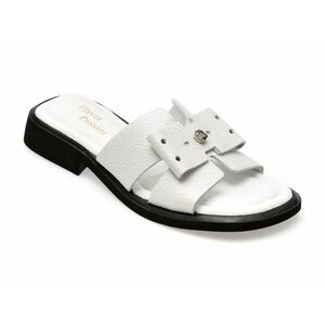 Papuci casual FLAVIA PASSINI albi, 3042068, din piele naturala imagine
