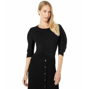 Imbracaminte Femei BCBGMAXAZRIA Pleated Sweater Top Black imagine