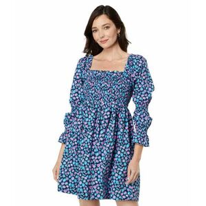 Imbracaminte Femei Lilly Pulitzer Beyonca Long Sleeve Smock Dress Seabreeze Blue Low Tide Navy Spotted in the Wild imagine