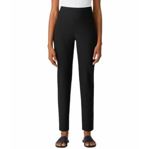 Imbracaminte Femei Eileen Fisher High-Waisted Slim Ankle Pants w Wide Yoke in Washable Stretch Crepe Black imagine