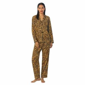 Imbracaminte Femei LAUREN Ralph Lauren Long Sleeve Sateen Notch Collar PJ Leopard imagine