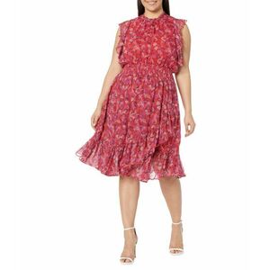 Imbracaminte Femei REIGNING CHAMP Plus Size Kacey Faux Wrap Dress in Ditsy Floral Raspberry Pink imagine