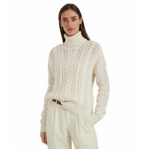 Imbracaminte Femei LAUREN Ralph Lauren Cable-Knit Cotton-Blend Turtleneck Mascarpone Cream imagine