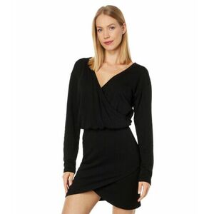 Imbracaminte Femei Monrow Supersoft Fleece Crossover V Dress Black imagine