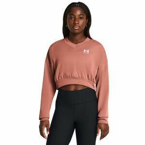 Imbracaminte Femei Under Armour Rival Terry Oversized Cropped Crew Canyon PinkWhite imagine