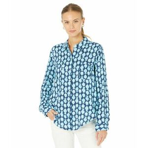 Imbracaminte Femei Lilly Pulitzer Sea View Button Down Low Tide Navy Any Fin For You imagine