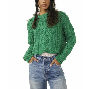Imbracaminte Femei Free People Cutting Edge Cable Sweater Green Bee imagine