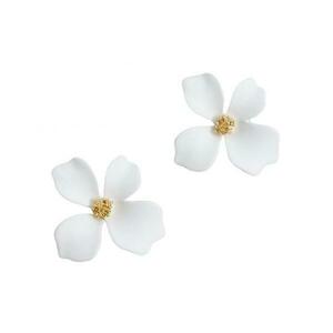 Cercei Stud Elyse, albi, in forma de floare - Colectia Floral Paradise imagine