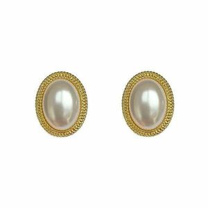 Cercei Thema, rotunzi, model cu perle si montura aurie - Colectia Universe of Pearls imagine