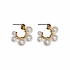 Cercei Bea, aurii, decorati cu perle - Colectia Universe of Pearls imagine