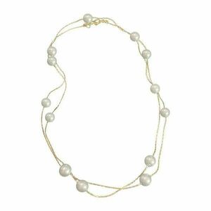 Colier Casey, auriu, in 2 straturi, decorat cu perle - Colectia Universe of Pearls imagine