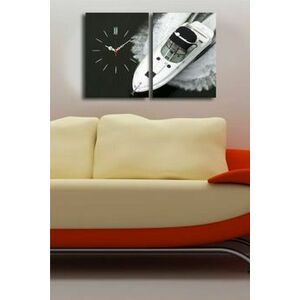 Ceas decorativ de perete Clock Art, 2 Piese, 228CLA2629, Multicolor imagine
