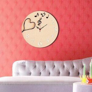 Ceas decorativ de perete din lemn Home Art, 238HMA3109, 40 cm, Multicolor imagine