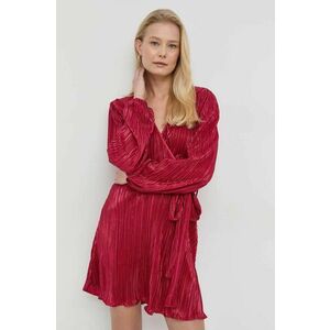 Bardot rochie culoarea rosu, mini, evazati imagine