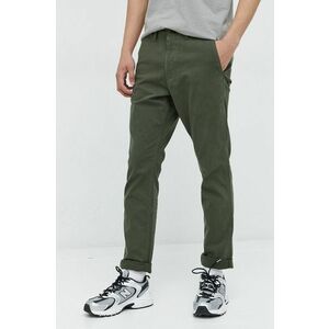 Superdry pantaloni barbati, culoarea verde, cu fason chinos imagine