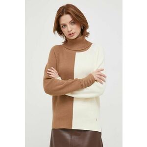 Artigli pulover femei, culoarea maro, cu guler imagine