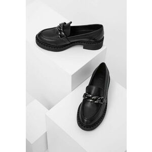 Answear Lab Pantofi de piele femei, culoarea negru, cu platformă imagine