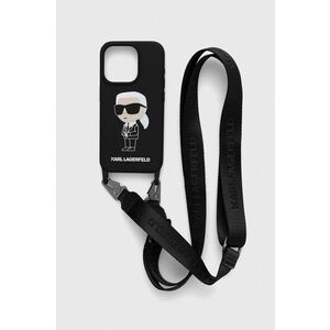 Karl Lagerfeld Husă pentru telefon iPhone 15 Pro 6.1 culoarea negru imagine