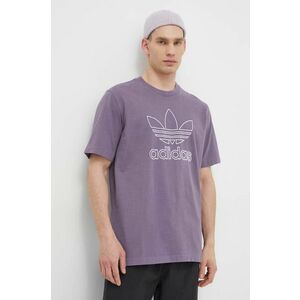 adidas Originals tricou din bumbac Trefoil Tee bărbați, culoarea violet, cu imprimeu, IR7992 imagine