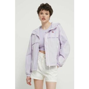 Tommy Jeans geaca femei, culoarea violet, de tranzitie imagine