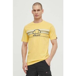 Ellesse tricou din bumbac Lentamente T-Shirt barbati, culoarea galben, cu imprimeu, SHV11918 imagine