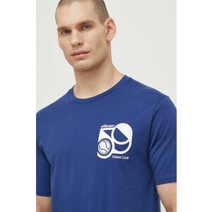Ellesse tricou din bumbac Sport Club T-Shirt barbati, culoarea albastru marin, cu imprimeu, SHV20273 imagine