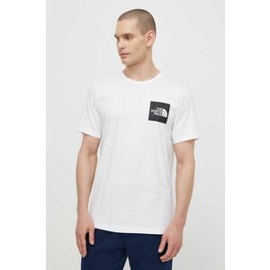 The North Face tricou din bumbac M S/S Fine Tee barbati, culoarea alb, cu imprimeu, NF0A87NDFN41 imagine
