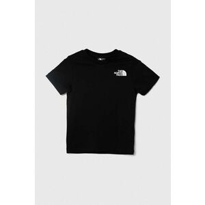 The North Face tricou de bumbac pentru copii REDBOX TEE (BACK BOX GRAPHIC) culoarea negru, cu imprimeu imagine