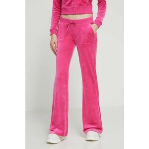 Juicy Couture pantaloni de trening din velur culoarea roz, cu imprimeu imagine