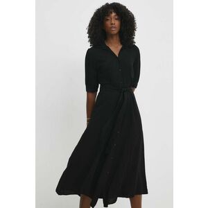 Answear Lab rochie culoarea negru, midi, evazati imagine