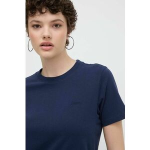 Superdry tricou din bumbac femei, culoarea albastru marin imagine