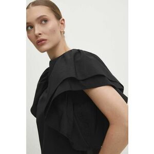Answear Lab bluza din bumbac femei, culoarea negru, neted imagine
