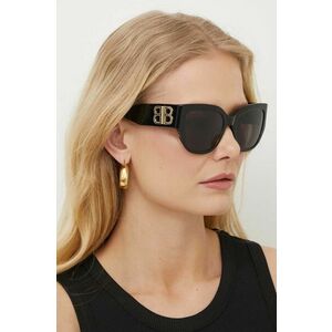 Balenciaga ochelari de soare femei, culoarea negru, BB0323SK imagine