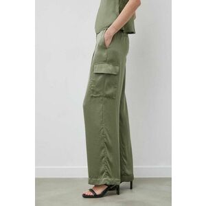 BA&SH pantaloni CARY femei, culoarea verde, drept, high waist, 1E24CARY imagine