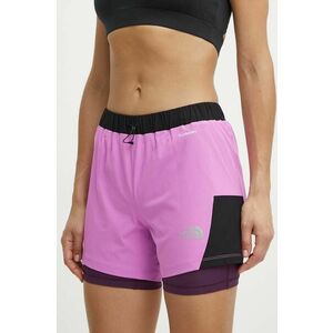 The North Face pantaloni scurti sport femei, culoarea violet, modelator, high waist, NF0A7SXRUHO1 imagine