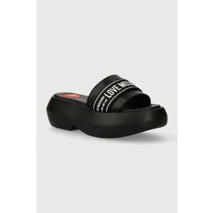 Love Moschino papuci femei, culoarea negru, cu platforma, JA28107I0IIX700A imagine