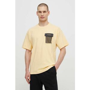 Columbia tricou din bumbac Painted Peak barbati, culoarea galben, cu imprimeu, 2074481 imagine