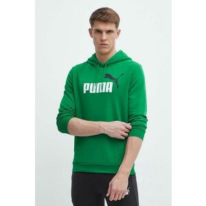 Puma bluză bărbați, culoarea verde, cu glugă, cu imprimeu 586765 imagine